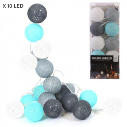 Grossiste guirlande boule bleu gris 10 leds d6cm 1m75