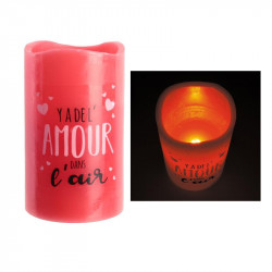 Grossiste bougie LED spécial Saint Valentin 12.5x7.5cm rouge