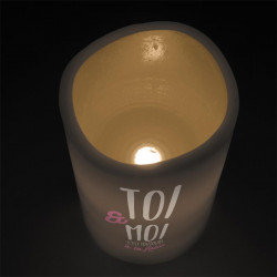 Grossiste bougie LED spécial Saint Valentin 12.5x7.5cm noire