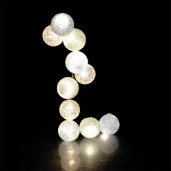 Grossiste guirlande aux boules 10 LED bleues, argentées et vertes - 4x192cm