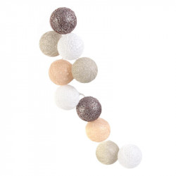 Grossiste guirlande 10 LED aux boules vertes, blanches, taupes et marron - 4x192cm