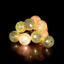 Grossiste guirlande boule10 led rose doré 4X192cm