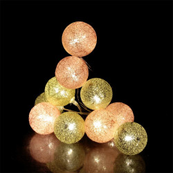 Grossiste guirlande boule10 led rose doré 4X192cm