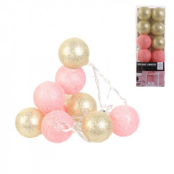 Grossiste guirlande boule10 led rose doré 4X192cm