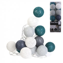 Grossiste guirlande boule 20 led bleu foncé gris 4x372cm