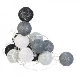 Grossiste guirlande boule 20 led gris noir blanc 4x372cm