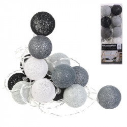 Grossiste guirlande 20 LED aux boules noires, blanches et grises - 4x372cm