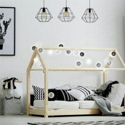 Grossiste guirlande 20 LED aux boules noires, blanches et grises - 4x372cm