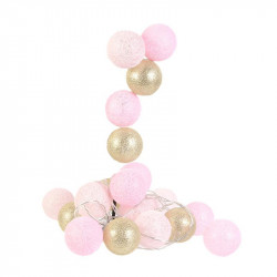 Grossiste guirlande 20 LED aux boules rose et dorées - 4x372cm