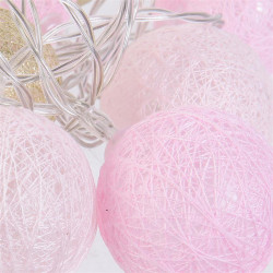 Grossiste guirlande 20 LED aux boules rose et dorées - 4x372cm