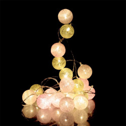 Grossiste guirlande 20 LED aux boules rose et dorées - 4x372cm