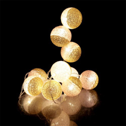 Grossiste guirlande 10 LED aux boules rose et dorées - 6x192cm