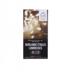 Grossiste guirlande étoile 40 LED avec lumière chaude - 430cm