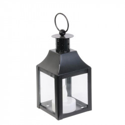 Grossiste bougie LED style lanterne 12x6x6cm noire