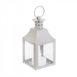 Grossiste bougie LED style lanterne 12x6x6cm blanche