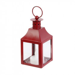 Grossiste bougie LED style lanterne 12x6x6cm rouge