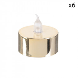 Grossiste bougie LED de table métallique 3.5x3.8cm dorée