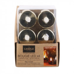 Grossiste bougie LED de table métallique 3.5x3.8cm x6