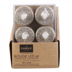 Grossiste bougie LED de table avec paillettes 3.5x3.8cm x6