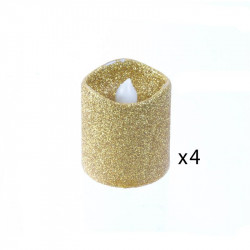 Grossiste bougie LED de table à paillettes 4.2x3.8cm dorée