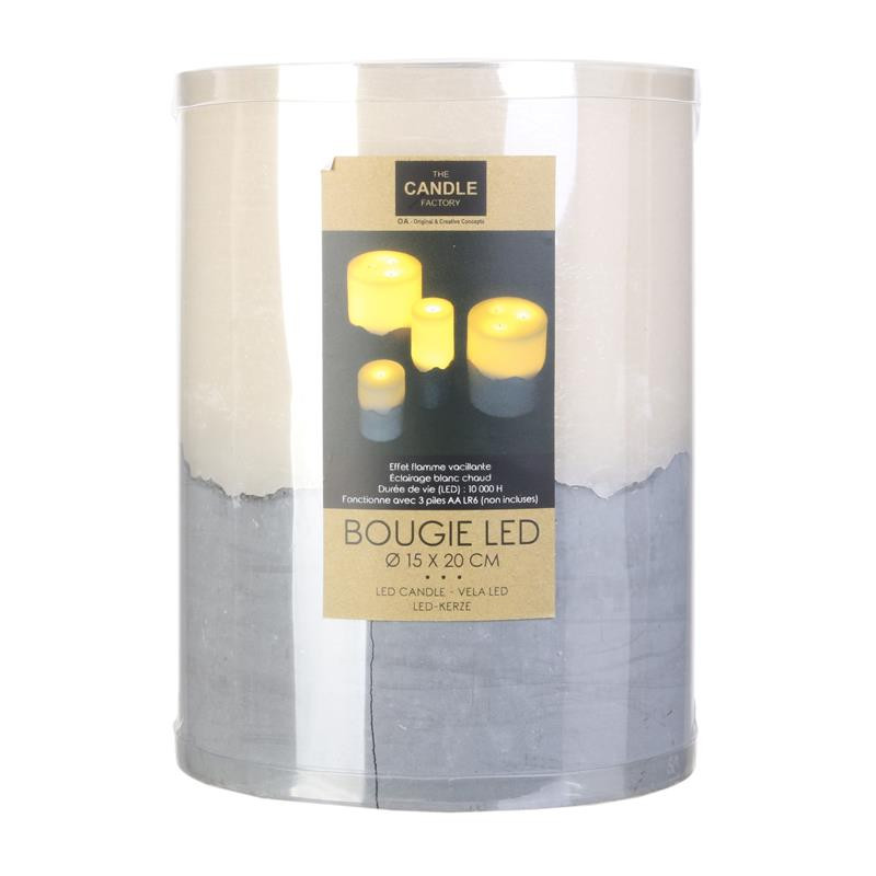 Grossiste bougie led base ciment 20x15cm