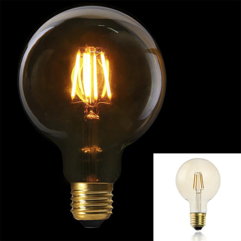 Grossiste ampoule g95 e27 avec led droit ambré 2w