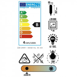 Grossiste ampoule tube e27 avec led spiral ambré 26.7cm 4w