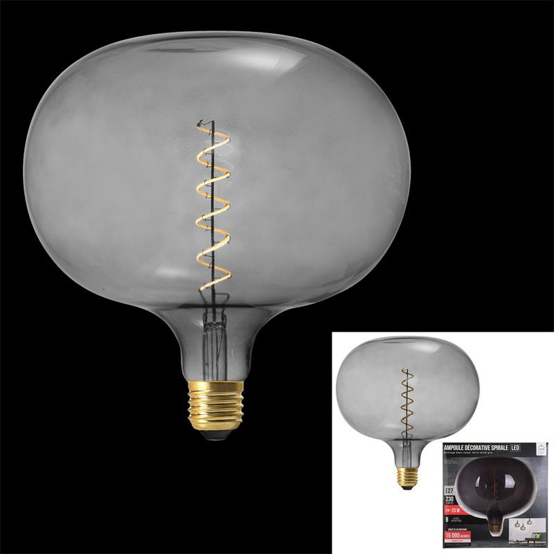 Grossiste ampoule en forme de bulle 220x225mm e27 gris 6w