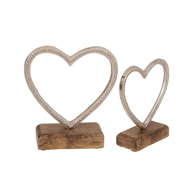 Grossiste coeur en métal sur socle en bois avec message Grossiste coeur en métal sur socle en bois avec message