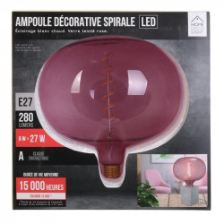 Grossiste ampoule bulle 220x225mm e27 rose 6w