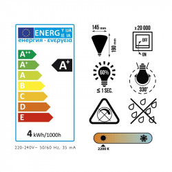 Grossiste ampoule pyramidale 145x190mm e27 ambré 4w