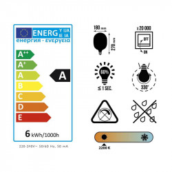 Grossiste ampoule ovale 180x270mm  e27 ambré 6w