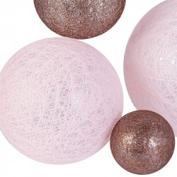 GUIRLANDE BOULE 4CM 10 LED TAUPE MARRON 192CM