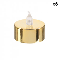 Grossiste bougie LED de table métallique 3.5x3.8cm dorée