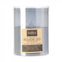 Grossiste bougie LED en verre gris fumé 10x7.5cm