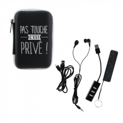 Grossiste et fournisseur. Pochette voyage noire et accessoires High Tech x 4