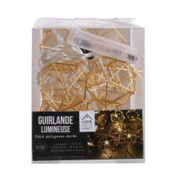 Grossiste guirlande métallique avec 10 LED en forme de diamant doré