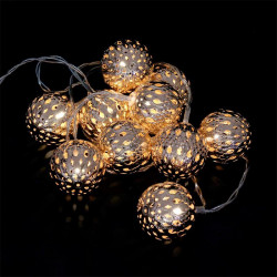 Grossiste guirlande métallique 10 LED oriental argentée