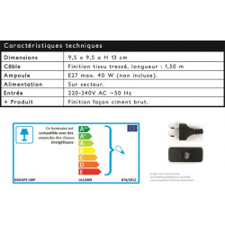 Grossiste lampe à poser cubique finition ciment