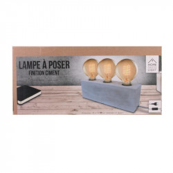 Grossiste lampe à poser rectangulaire finition ciment avec interrupteur