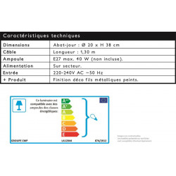 Grossiste suspension avec cage haute filaire noire