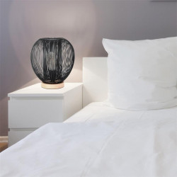 Lampe à poser avec boule filaire noire