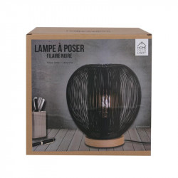 Lampe à poser avec boule filaire noire