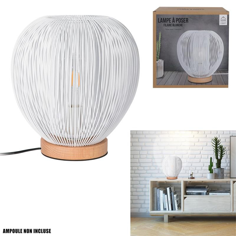 Grossiste lampe à poser avec boule filaire blanche