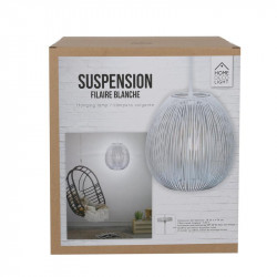 Grossiste suspension avec boule filaire blanche