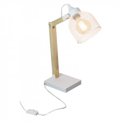 Grossiste lampe à poser avec grille métalique blanche