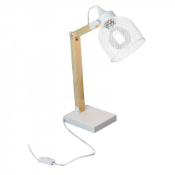 Grossiste lampe à poser avec grille métalique blanche