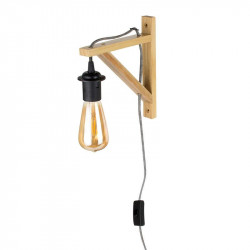 Grossiste lampe murale en bois avec câble noir et blanc