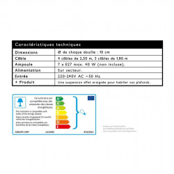 Grossiste suspension araignée avec 7 lumières modulables