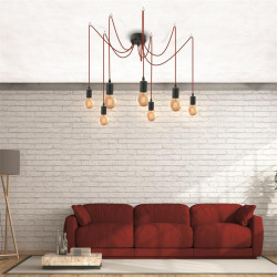 Grossiste suspension araignée avec lumière modulable rouge